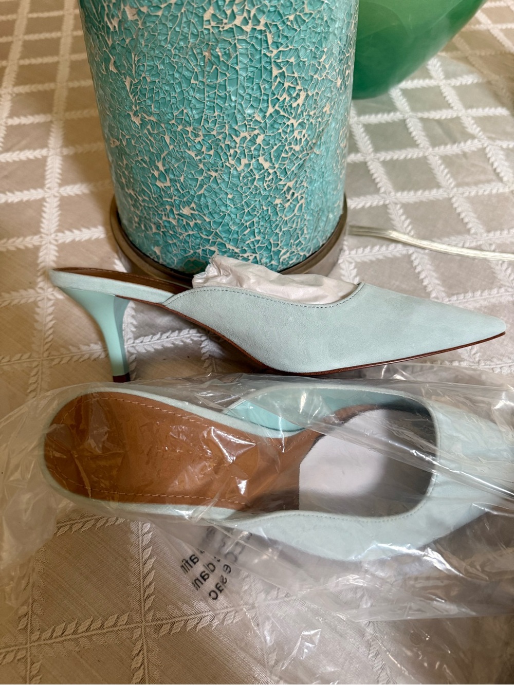 Women's Pointed-Toe Mule Heels in Mint